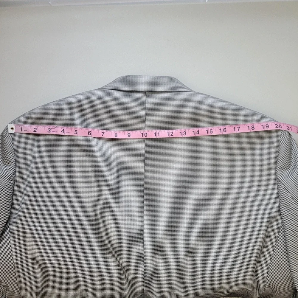 Lauren‎ Ralph Lauren Blazer Mens 46L Gray Houndstooth Long Sleeve Sports Coat